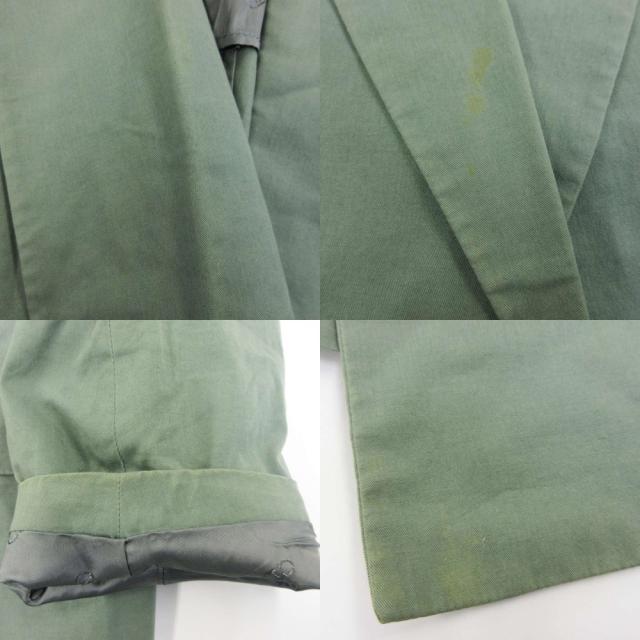 【中古】クリスチャンディオール ヴィンテージ セットアップ スーツ ロゴ ボタン ダブル 48 約M 緑 グリーン IBO87_4