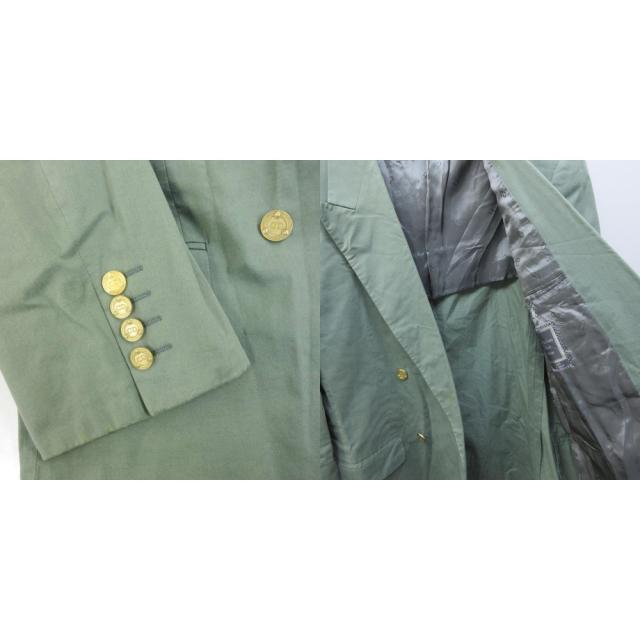 【中古】クリスチャンディオール ヴィンテージ セットアップ スーツ ロゴ ボタン ダブル 48 約M 緑 グリーン IBO87_5