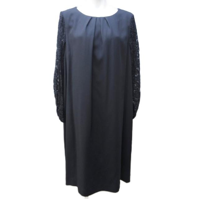 【中古】レリアン Leilian 大きいサイズ 近年モデル ワンピース 切替 レース 装飾 ノースリーブ ロング 15+ 約XXL