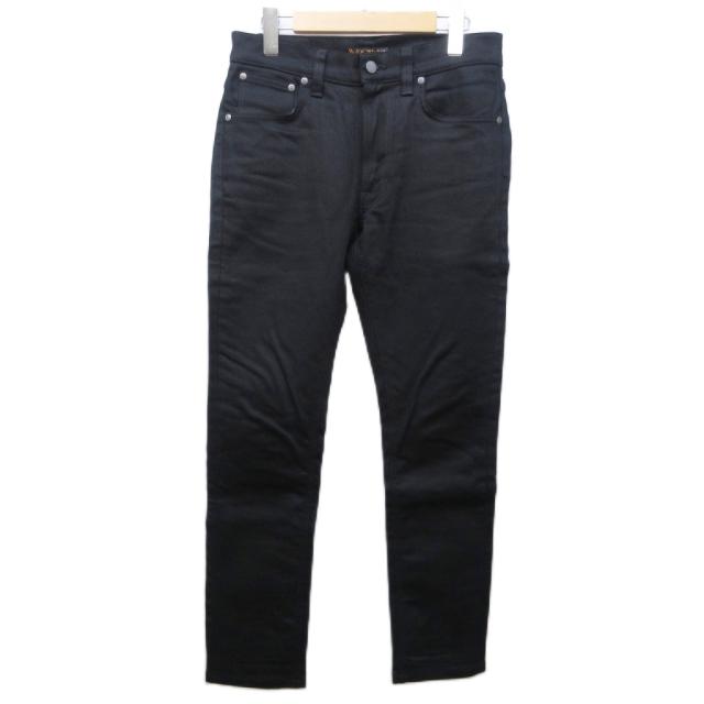 【中古】ヌーディージーンズ 美品 Lean Dean デニムパンツ ジーンズ スリムテーパード ストレッチ W29 黒 ブラック