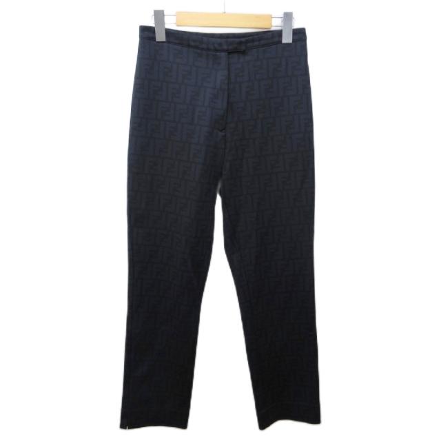 【中古】フェンディ FENDI jeans ズッカ柄 ストレッチパンツ ジャージ ロゴ柄 ストレート ハイウエスト 42 約M ☆AA★