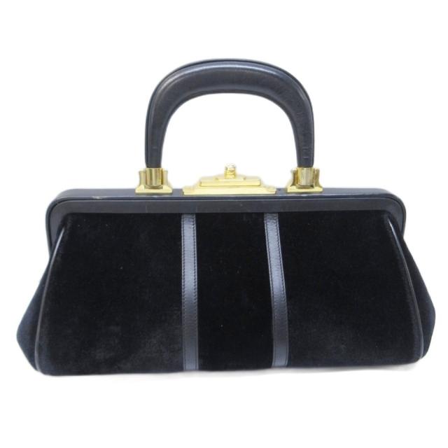 【中古】ロベルタディカメリーノ Roberta di Camerino バゴンギ ハンドバッグ ベロア 切替 レザー デザイン IBO95_2
