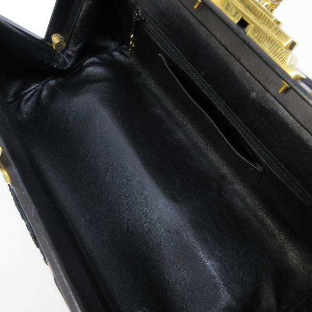 【中古】ロベルタディカメリーノ Roberta di Camerino バゴンギ ハンドバッグ ベロア 切替 レザー デザイン IBO95_4