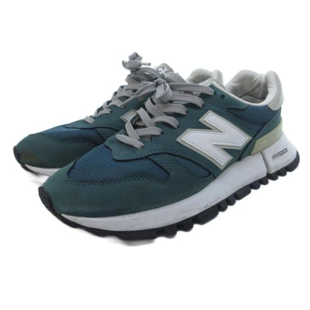 【中古】ニューバランス NEW BALANCE MS1300TG スニーカー ビブラムソール スエード切替 メッシュJP27 緑 グリーン