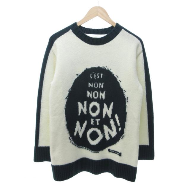 【中古】クリスチャンディオール Christian Dior 美品 J'ADIOR8 NON NON NON ET NON! 長袖 ニット セーター ウール
