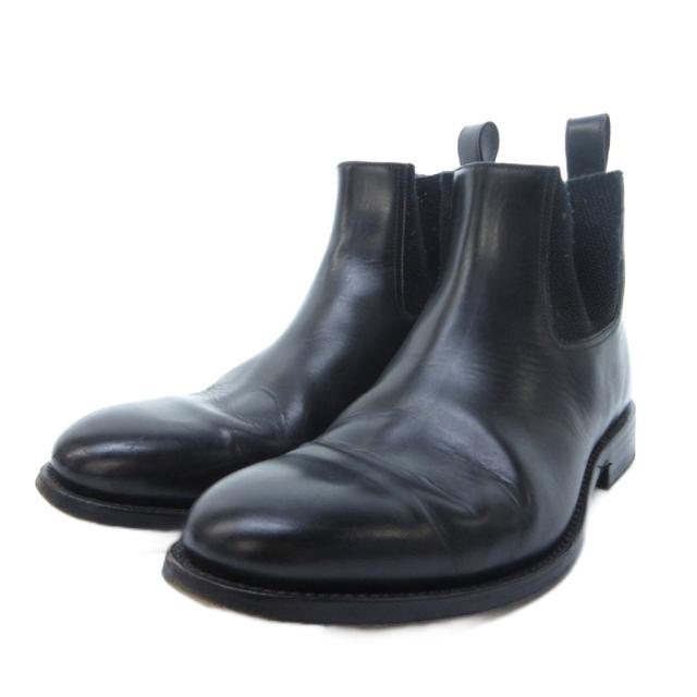 【中古】ディオールオム Dior HOMME エディ期 15H SU サイドゴアブーツ プレーントゥ ウッドソール レザー 42 /HW