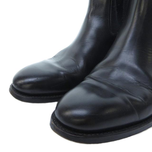 【中古】ディオールオム Dior HOMME エディ期 15H SU サイドゴアブーツ プレーントゥ ウッドソール レザー 42 /HW_1