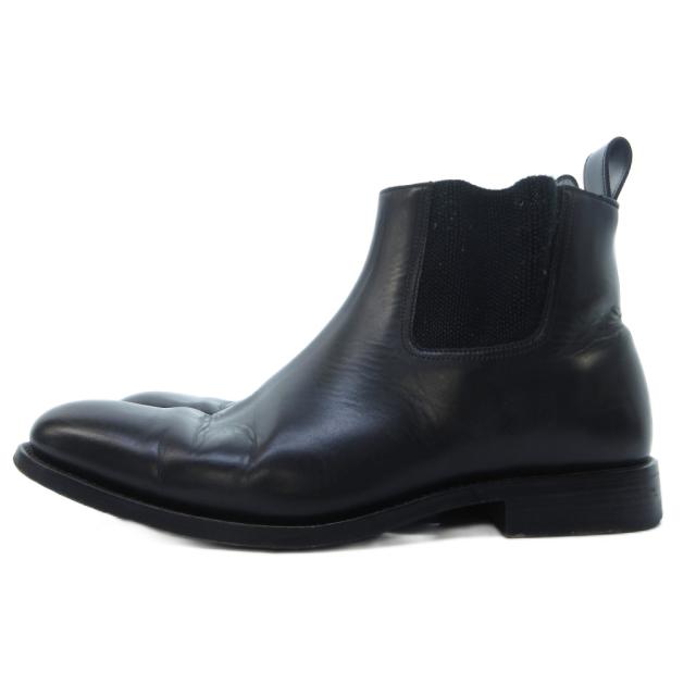 【中古】ディオールオム Dior HOMME エディ期 15H SU サイドゴアブーツ プレーントゥ ウッドソール レザー 42 /HW_4