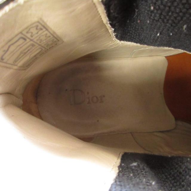 【中古】ディオールオム Dior HOMME エディ期 15H SU サイドゴアブーツ プレーントゥ ウッドソール レザー 42 /HW_7