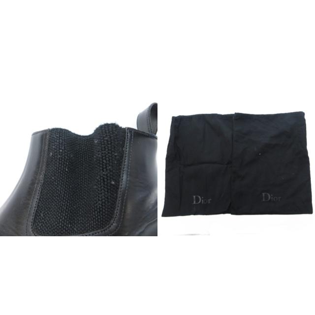 【中古】ディオールオム Dior HOMME エディ期 15H SU サイドゴアブーツ プレーントゥ ウッドソール レザー 42 /HW_8