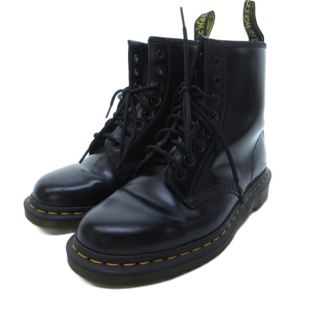 【中古】ドクターマーチン DR.MARTENS ８ホールブーツ レザー 黄色ステッチ 黒 ブラック 8 AW006 /HW ■IBO97