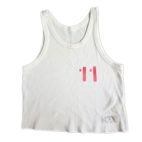 中古 ティーエムティー Tmt ロゴ ナンバリング サーマル タンクトップ カットソー ノースリーブ 丸首 M 白 ７ の通販はau Pay マーケット ブランド古着のベクトル