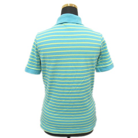 中古】ラコステ LACOSTE ボーダー ロゴ ポロシャツ カットソー 