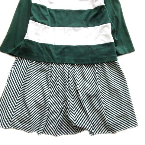 中古 レディラックルカ Lady Luck Luca ドッキング ワンピース カットソー ボーダー ギャザー フレア 緑 白 の通販はau Pay マーケット ブランド古着のベクトル