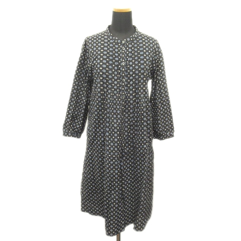 中古 ニコアンド Niko And 花柄 ブラウス ワンピース ワイド ノーカラー シャツ プルオーバー ブラックの通販はau Pay マーケット ブランド古着のベクトル