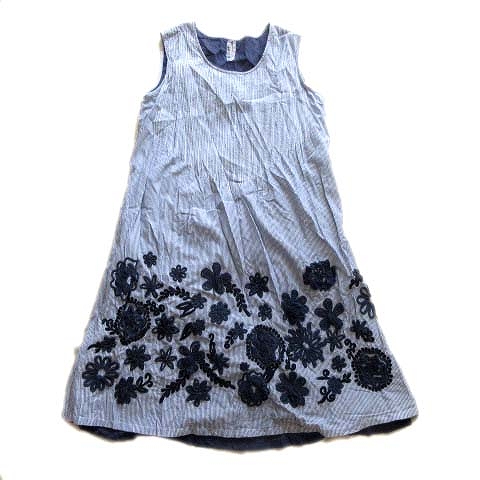 中古 アズノウアズ As Know As 毛糸 刺繍 ノースリーブ ワンピース 花柄 ストライプ ネイビー 白 レディース の通販はau Pay マーケット ブランド古着のベクトル