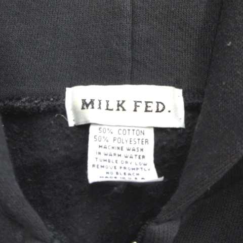 中古 ミルクフェド Milkfed パーカー スウェット カットソー ジップアップ ロゴ 刺繍 S 黒 ブラック メンズ １ の通販はau Pay マーケット ブランド古着のベクトル