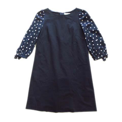 中古 クミキョク 組曲 Kumikyoku 花柄 袖切替 シフォン ワンピース カットソー ストレッチ 2 ネイビー レディースの通販はau Pay マーケット ブランド古着のベクトル