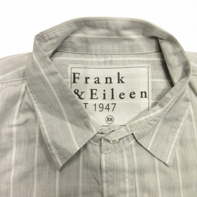 【中古】美品 フランク&アイリーン Frank&Eileen PAUL ストライプ シャツ カットソー 712070003 1110 XS グレー  白｜au PAY マーケット