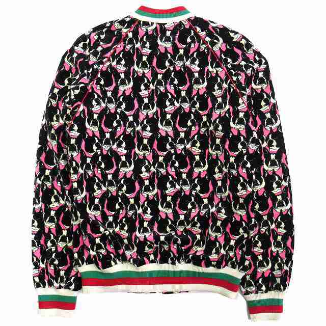 中古】未使用品 18aw グッチ GUCCI ドッグ 犬 総柄 ベルベット