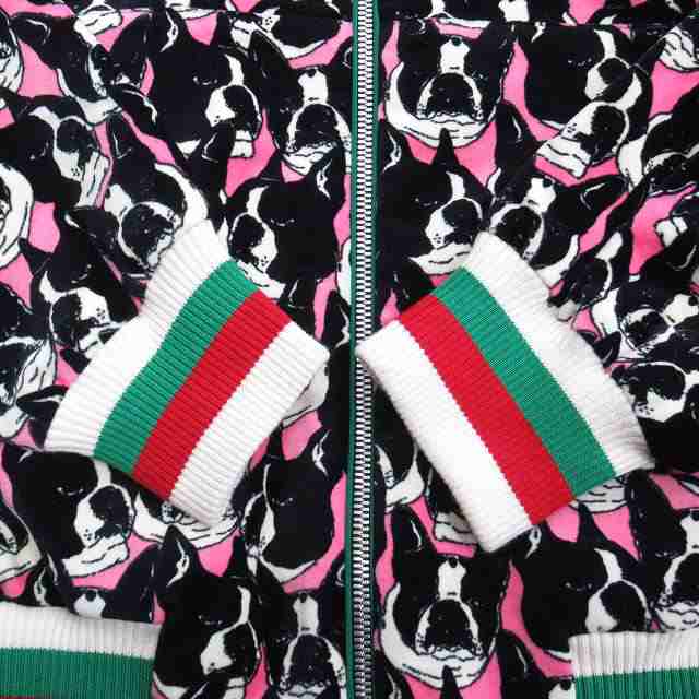 中古】未使用品 18aw グッチ GUCCI ドッグ 犬 総柄 ベルベット