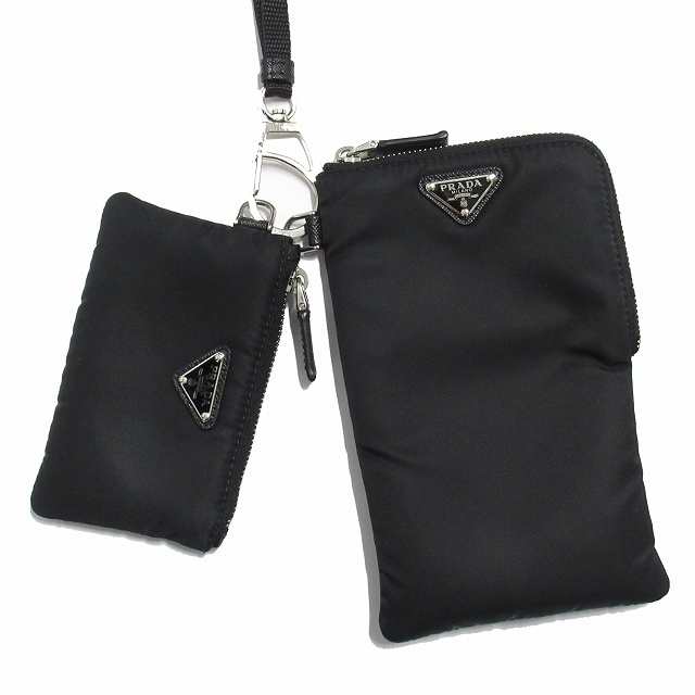 【中古】未使用品 プラダ PRADA ストラップ付 ショルダー スマートフォン ポーチ ミニ バッグ スマホケース ナイロン｜au PAY マーケット