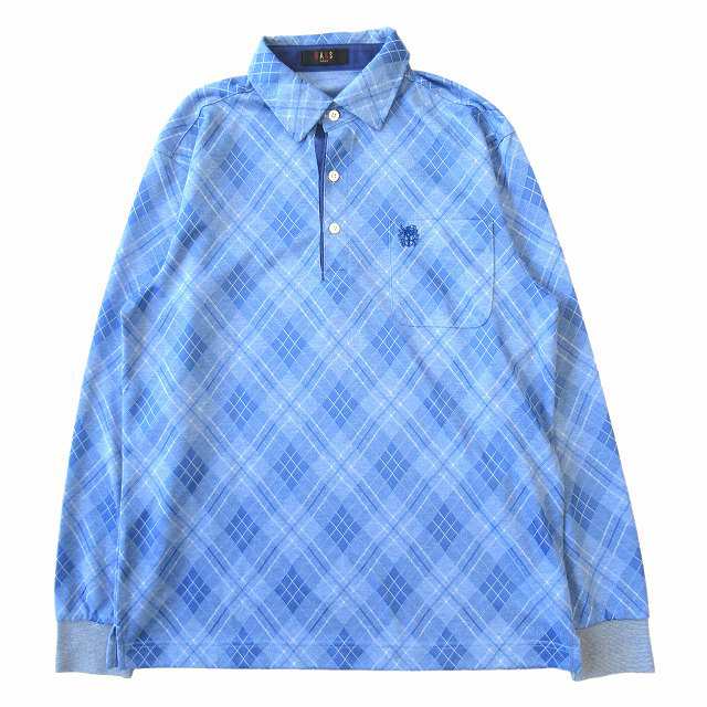 中古】ダックス ゴルフ DAKS GOLF 総柄 ポロシャツ カットソー 長袖