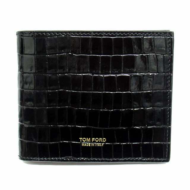 【中古】未使用品 23aw トムフォード TOM FORD クロコダイル 型押し レザー 二つ折り 財布 札入れ カードケース▼８ ｜au PAY  マーケット