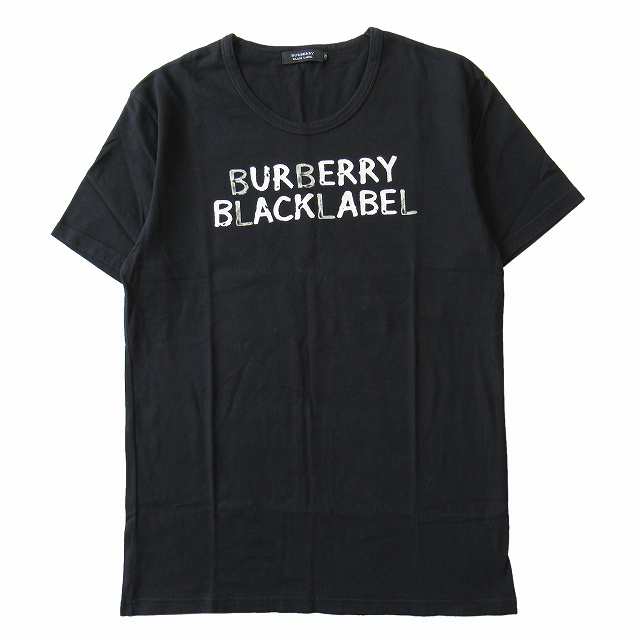 WEB限定 BURBERRY BLACK 3 BLACK 美品 LABEL Tシャツ ブラック クルー 