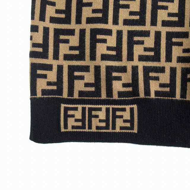 中古】美品 21年 フェンディ FENDI FFロゴ ズッカ 総柄 ニット ...