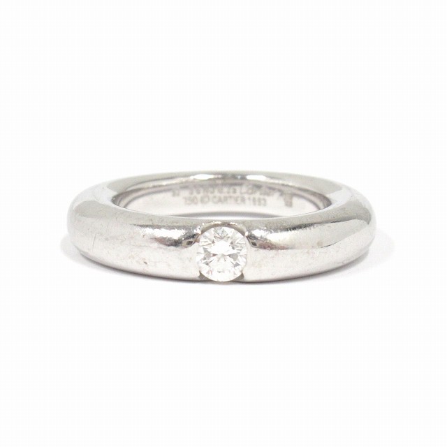 中古】カルティエ Cartier K18WG/0.25ct ダイヤモンド 1P エリプス