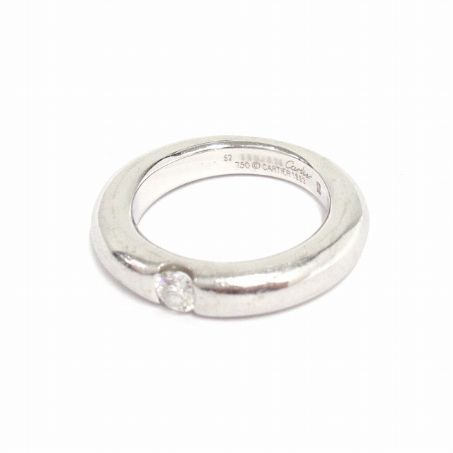 中古】カルティエ Cartier K18WG/0.25ct ダイヤモンド 1P エリプス