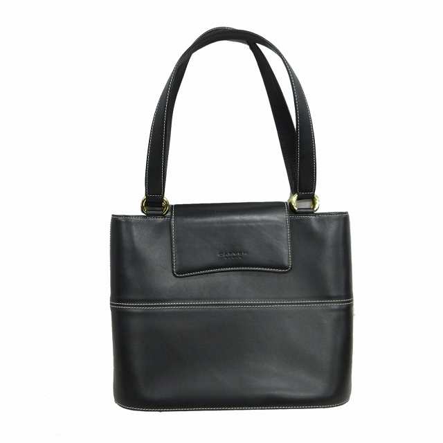 中古】美品 カルヴェン CARVEN レザー ハンド トート バッグ 鞄 ロゴ