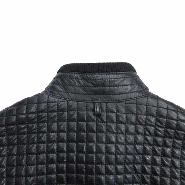 中古】美品 ヒューゴボス HUGO BOSS キルティング ラムレザー