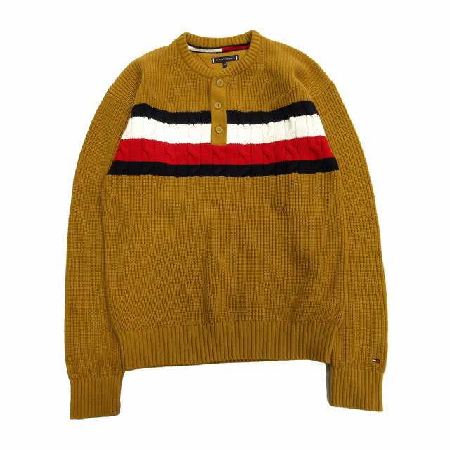 中古】美品 トミーヒルフィガー TOMMY HILFIGER ヘンリーネック ニット