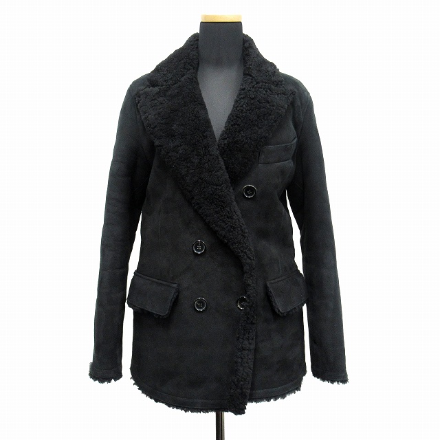 【中古】トムフォード TOM FORD ムートン コート シアリング ジャケット ブルゾン ダブルブレスト 毛皮 ラム 34 ◆12 中古】トムフォード TOM FORD ムートン コート シアリング ジャケット