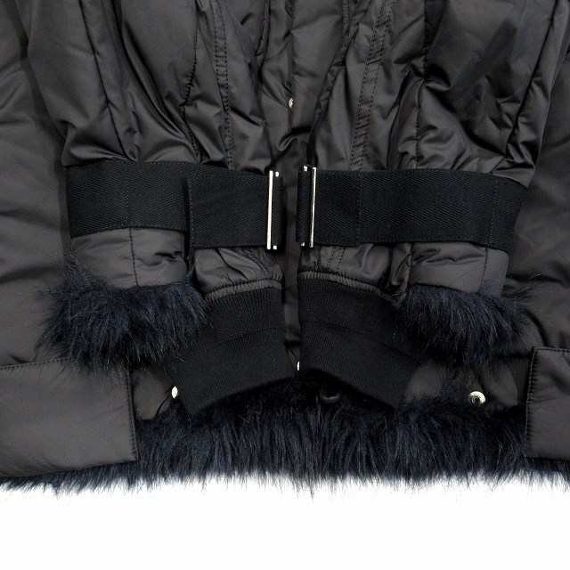 【中古】美品 18aw サカイ sacai プルオーバー パテッド ジャケット ブルゾン コート ファー パフィー 中綿 1 黒 ブラック メンズ 