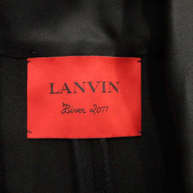 【中古】美品 11aw ランバン LANVIN ピークドラペル ケープ コート ポンチョ ジャケット ブルゾン メルトンウール 