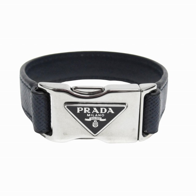 中古】美品 プラダ PRADA サフィアーノ レザー ブレスレット