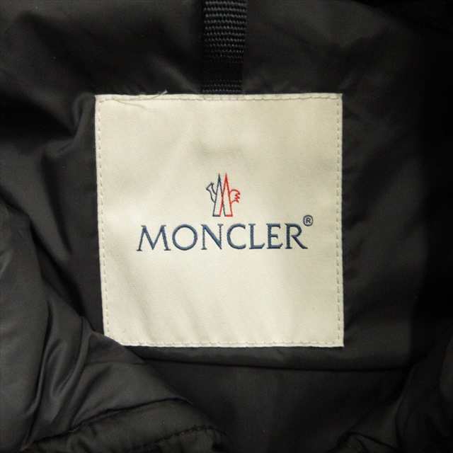 【中古】モンクレール MONCLER BLAIS ダウン ジャケット ブルゾン ロゴ ワッペン ナイロン ウール 切替 0 黒 