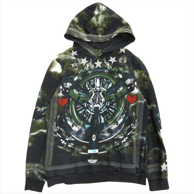 【中古】13ss ジバンシィ GIVENCHY by Riccardo Tisci HDG 戦闘機モチーフ プルオーバー パーカー スウェット