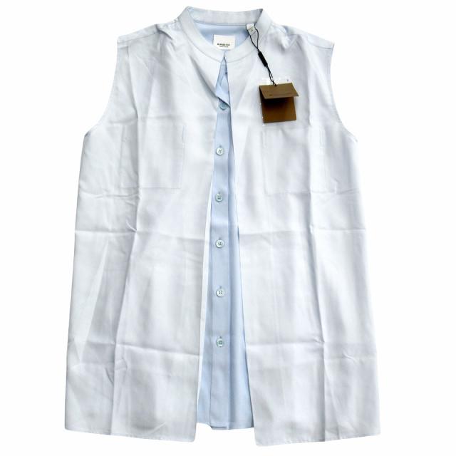 未使用品 バーバリー ロンドン BURBERRY レイヤード ノースリーブ シルク シャツ カットソー ブラウス リカルド・ティッシ UK4▽７ 中古】未使用品 バーバリー ロンドン レイヤード ノースリーブ