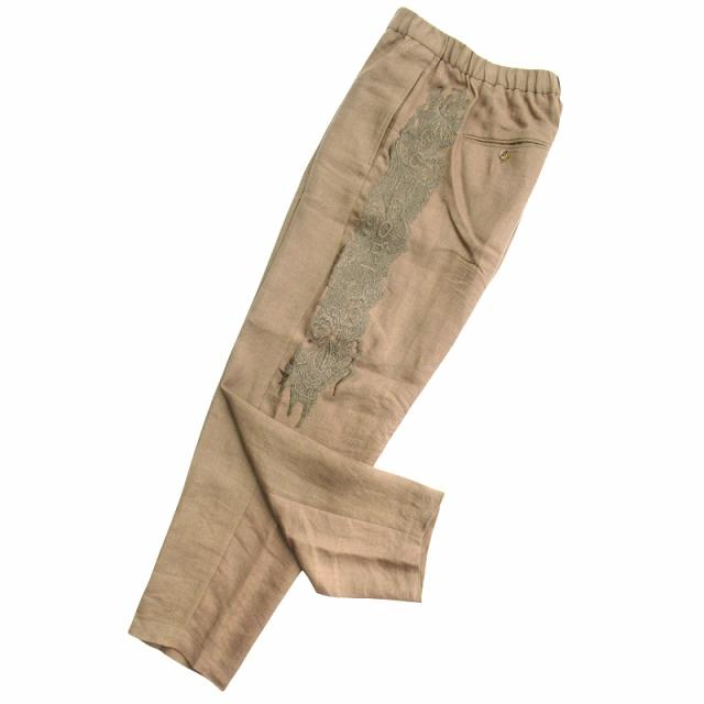 【中古】美品 20ss ダブレット doublet カオス 刺繍 リネン スラックス パンツ トラウザー ワイド テーパード Sの通販は 【中古】美品 20ss ダブレット doublet カオス 刺繍 リネン スラックス パンツ トラウザー ワイド テーパード Sの通販は