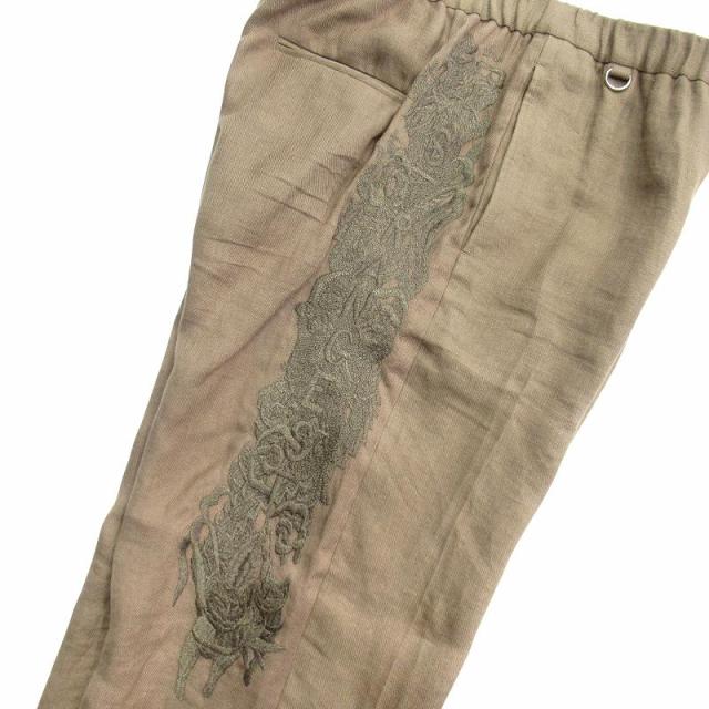 【中古】美品 20ss ダブレット doublet カオス 刺繍 リネン スラックス パンツ トラウザー ワイド テーパード Sの通販は 【中古】美品 20ss ダブレット doublet カオス 刺繍 リネン スラックス パンツ トラウザー ワイド テーパード Sの通販は