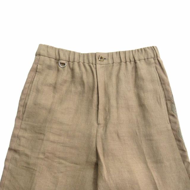 【中古】美品 20ss ダブレット doublet カオス 刺繍 リネン スラックス パンツ トラウザー ワイド テーパード Sの通販は 【中古】美品 20ss ダブレット doublet カオス 刺繍 リネン スラックス パンツ トラウザー ワイド テーパード Sの通販は