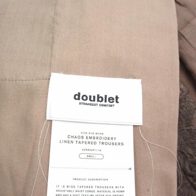 【中古】美品 20ss ダブレット doublet カオス 刺繍 リネン スラックス パンツ トラウザー ワイド テーパード Sの通販は 【中古】美品 20ss ダブレット doublet カオス 刺繍 リネン スラックス パンツ トラウザー ワイド テーパード Sの通販は