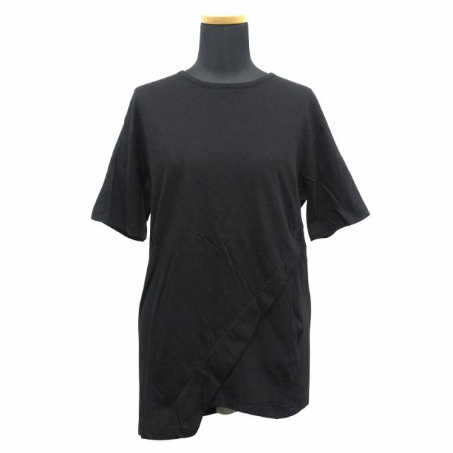 【中古】23ss ヨウジヤマモト YOHJI YAMAMOTO ダーツ 変形 Tシャツ カットソー 半袖 2 黒 ブラック レディース の通販は