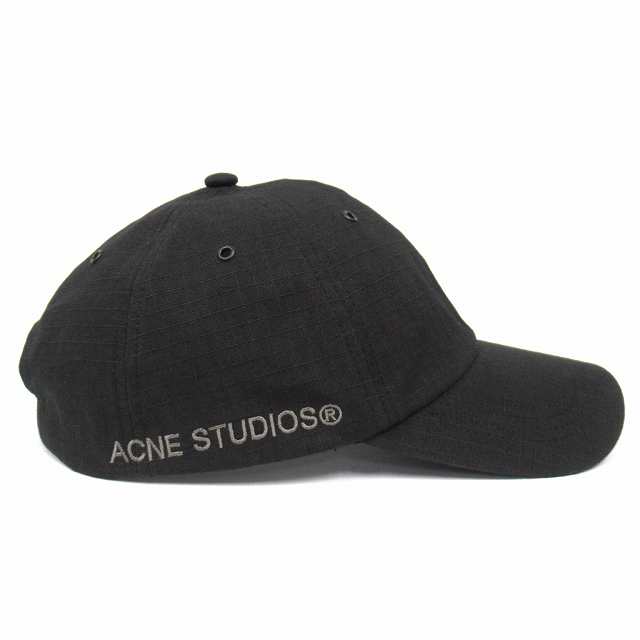 【中古】美品 24AW アクネ ストゥディオズ Acne Studios キャップ 帽子 6パネル ロゴ 刺? リップストップコットン