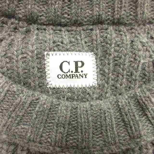 【中古】美品 21aw シーピーカンパニー C.P.COMPANY レンズ ラムウール クルーネック ニット LAMBSWOOL KNIT