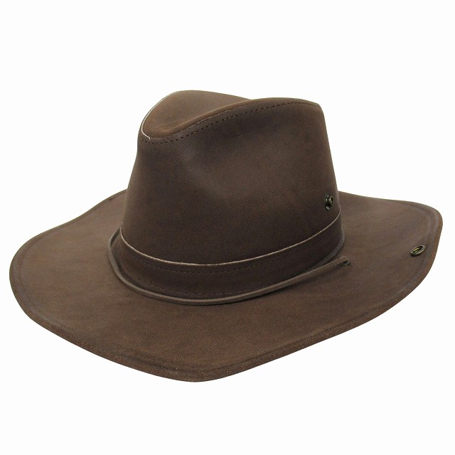 【中古】ヘンシェルハット HENSCHEL HAT USA製 カウレザー テンガロン ウエスタン ハット 帽子 サイズM ブラウン